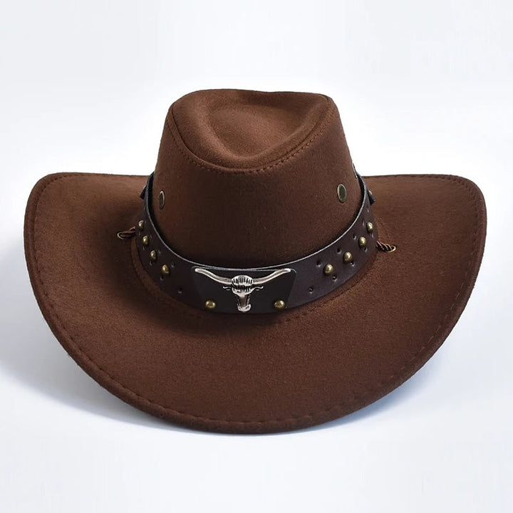 Frederik Faux Suede Western Hat with Studded Band - image 2