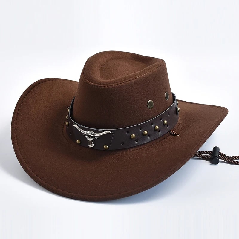 Frederik Faux Suede Western Hat with Studded Band - image 7