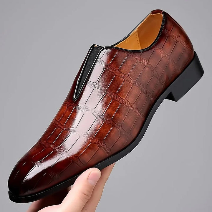 Diederik Croc-Embossed Slip-On Dress Shoes - image 1