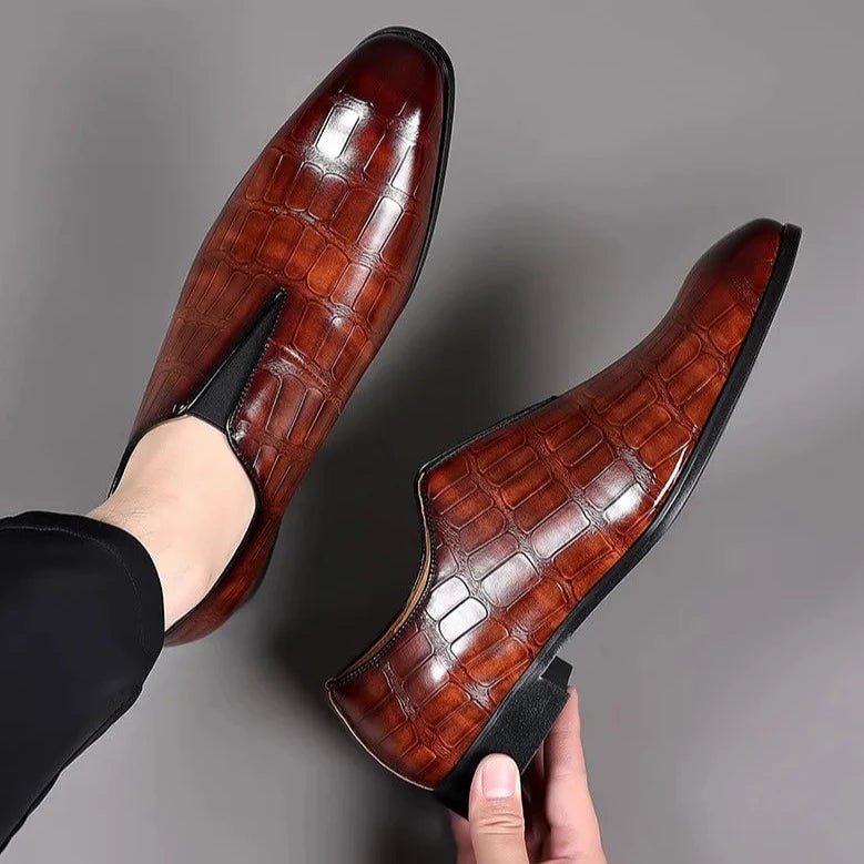 Diederik Croc-Embossed Slip-On Dress Shoes - image 2