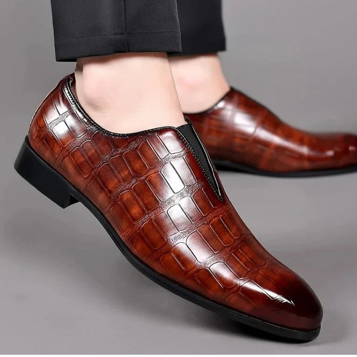 Diederik Croc-Embossed Slip-On Dress Shoes - image 3