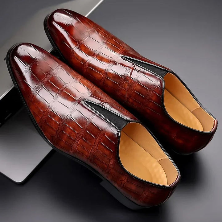 Diederik Croc-Embossed Slip-On Dress Shoes - image 4
