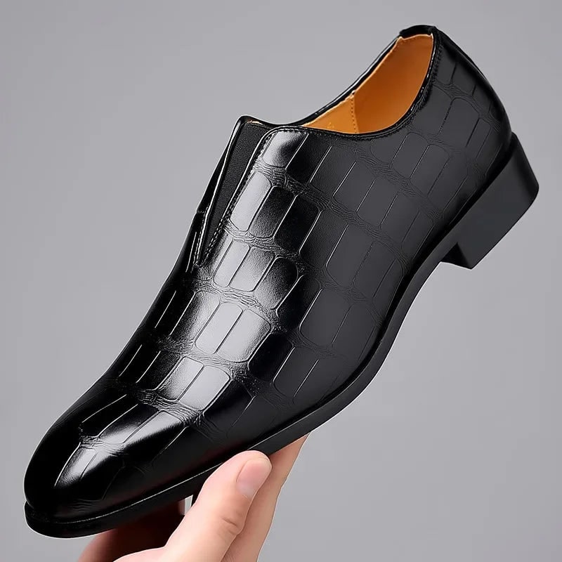 Diederik Croc-Embossed Slip-On Dress Shoes - image 5