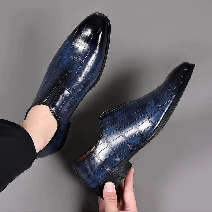 Diederik Croc-Embossed Slip-On Dress Shoes - image 9