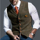 Emrys | Men's Button-Front Oversized Padded Gilet for Layering in Brown