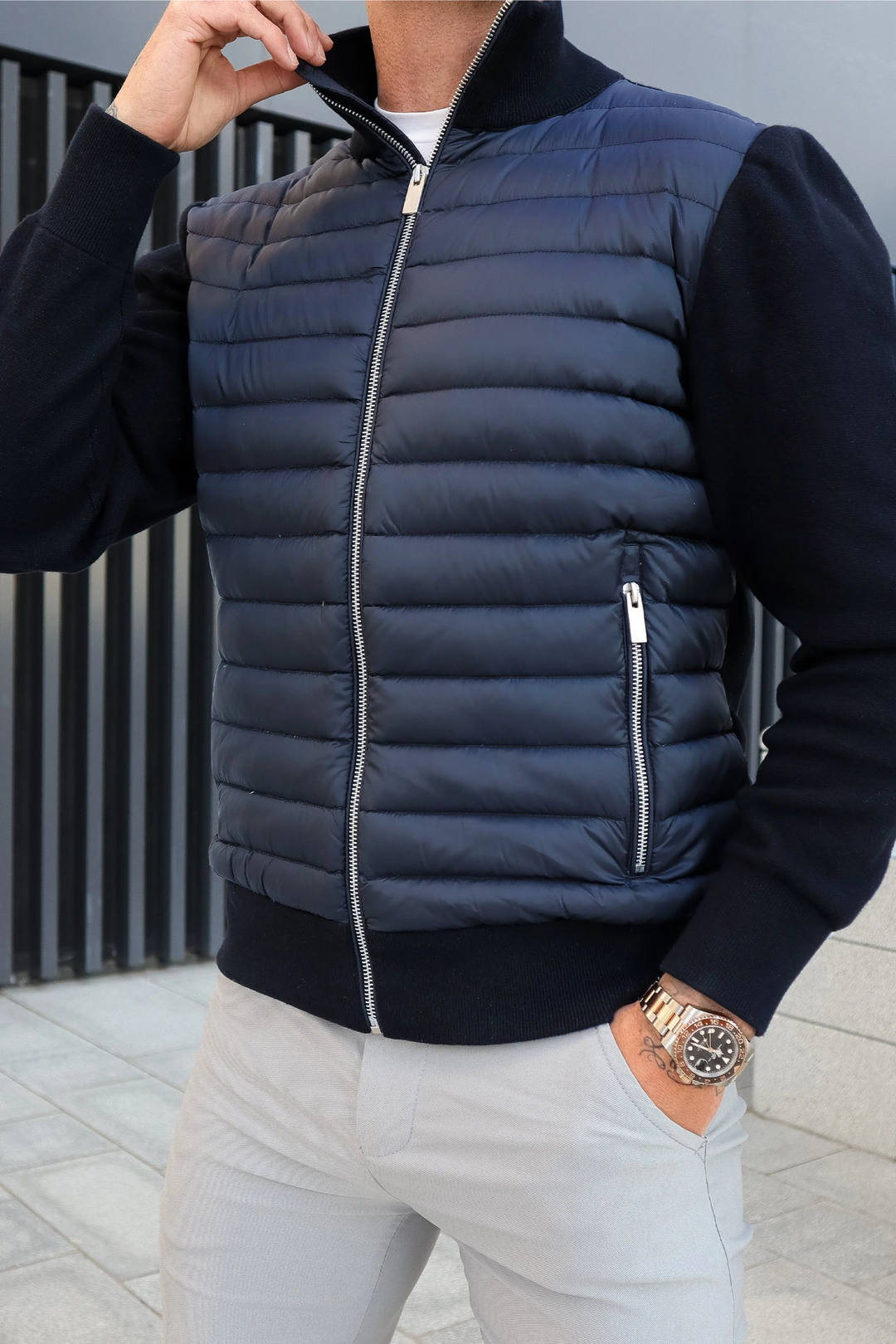 Radley Hybrid Quilted Jacket with Knit Sleeves - image 1