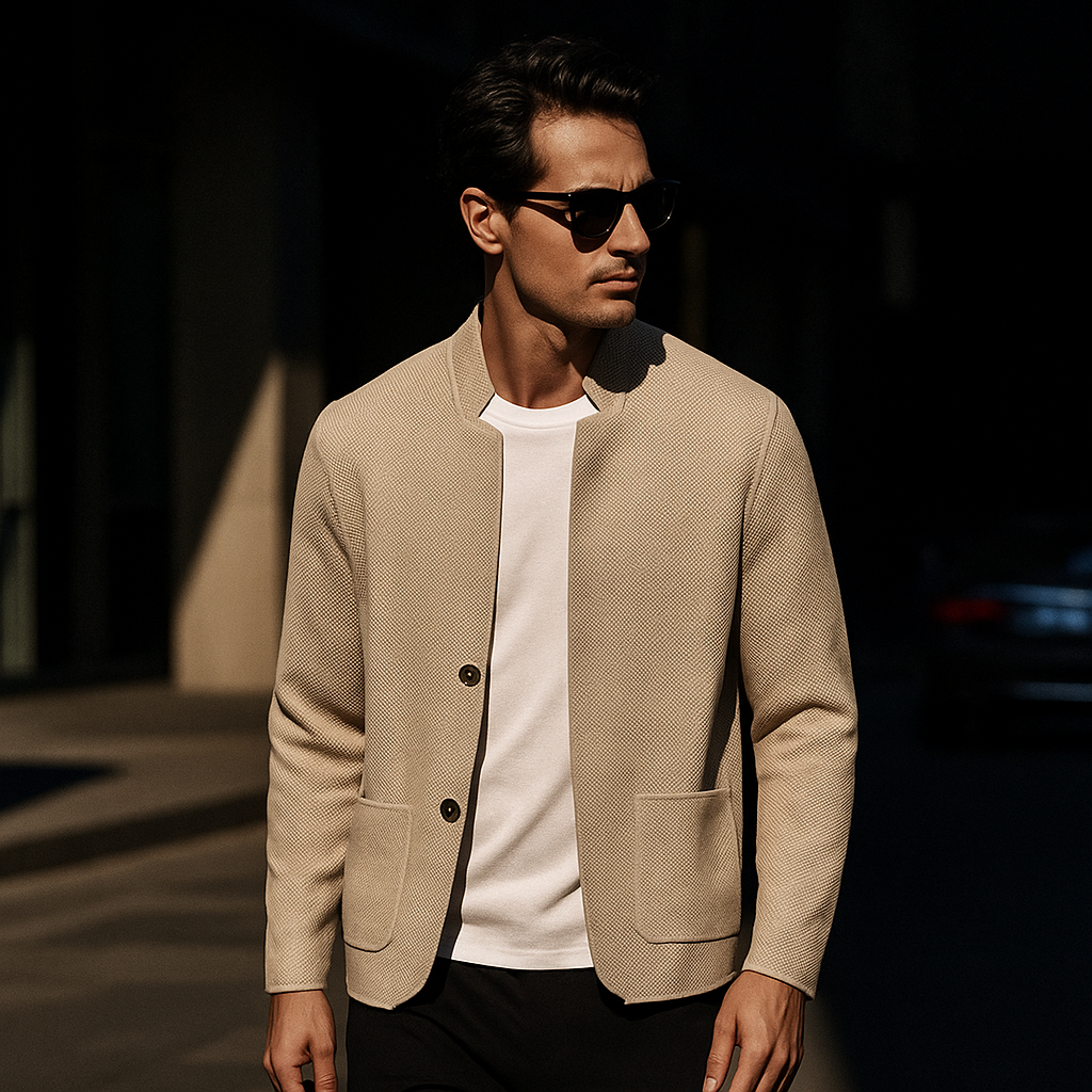 Melchior Stand-Collar Knit Cardigan Jacket - image 5