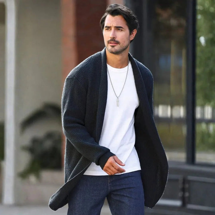 Silvan Long Shawl-Collar Knit Cardigan - image 2