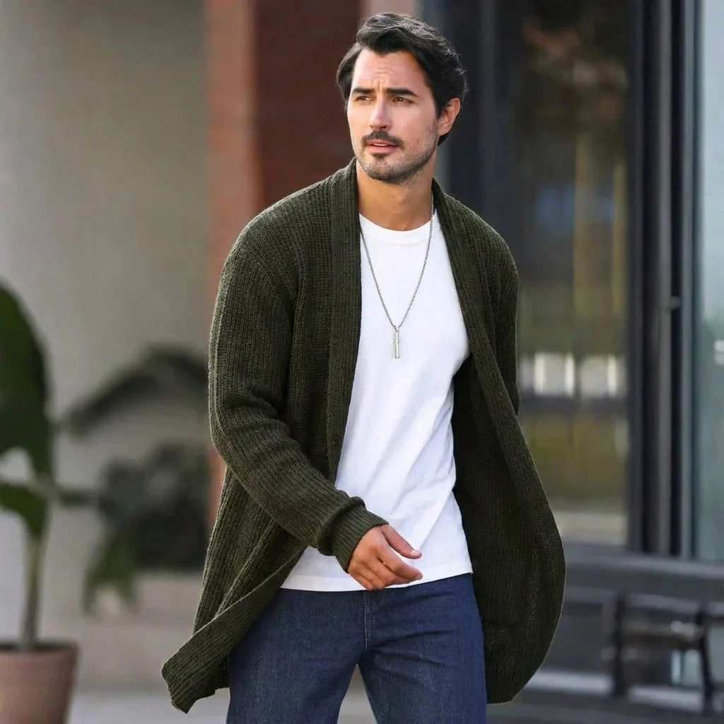 Silvan Long Shawl-Collar Knit Cardigan - image 3