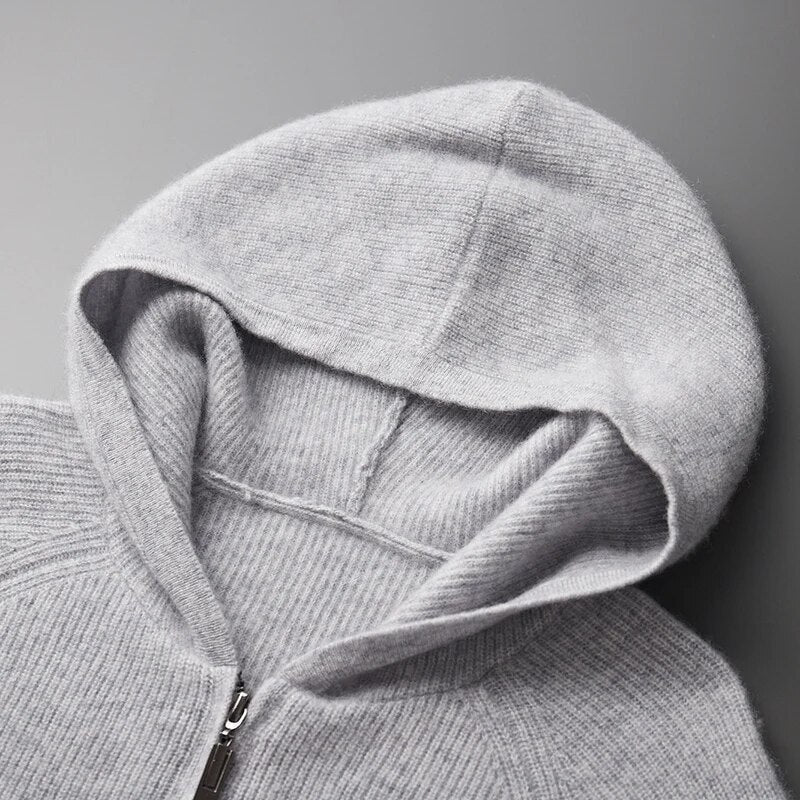 Ewout Ribbed Knit Zip-Up Hoodie Sweater - image 4