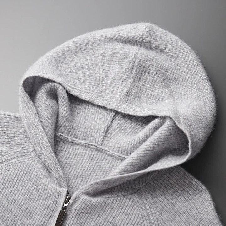 Ewout Ribbed Knit Zip-Up Hoodie Sweater - image 4