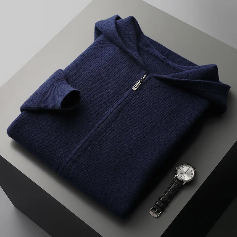 Ewout Ribbed Knit Zip-Up Hoodie Sweater - image 5