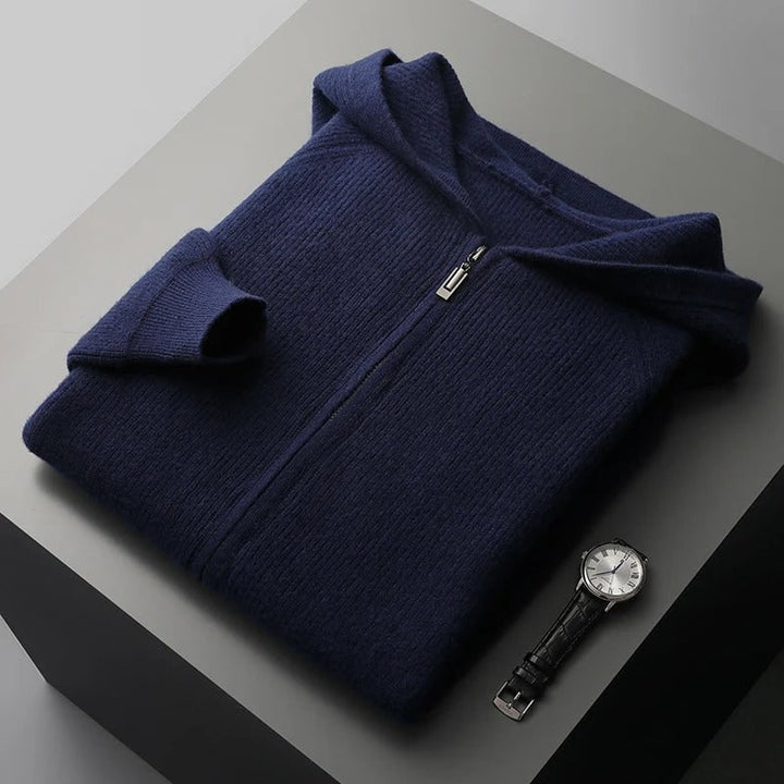 Ewout Ribbed Knit Zip-Up Hoodie Sweater - image 5