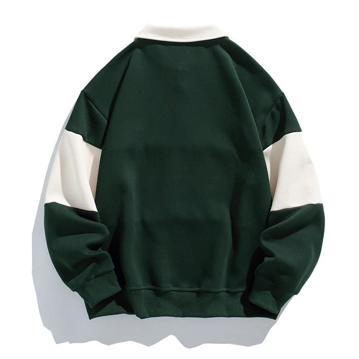 Quinlan Long-Sleeve Polo Sweatshirt with Chest Stripe - image 2