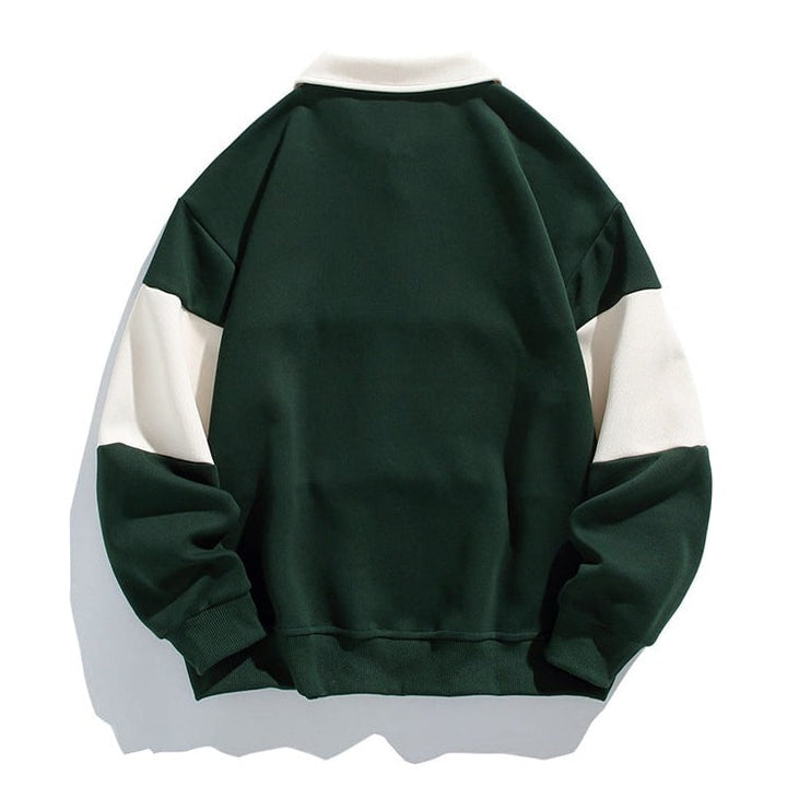 Quinlan Long-Sleeve Polo Sweatshirt with Chest Stripe - image 2