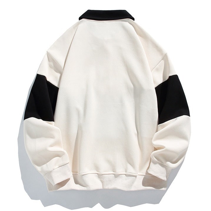 Quinlan Long-Sleeve Polo Sweatshirt with Chest Stripe - image 4