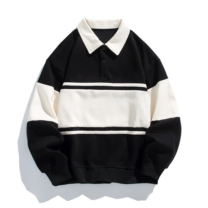 Quinlan Long-Sleeve Polo Sweatshirt with Chest Stripe - image 5