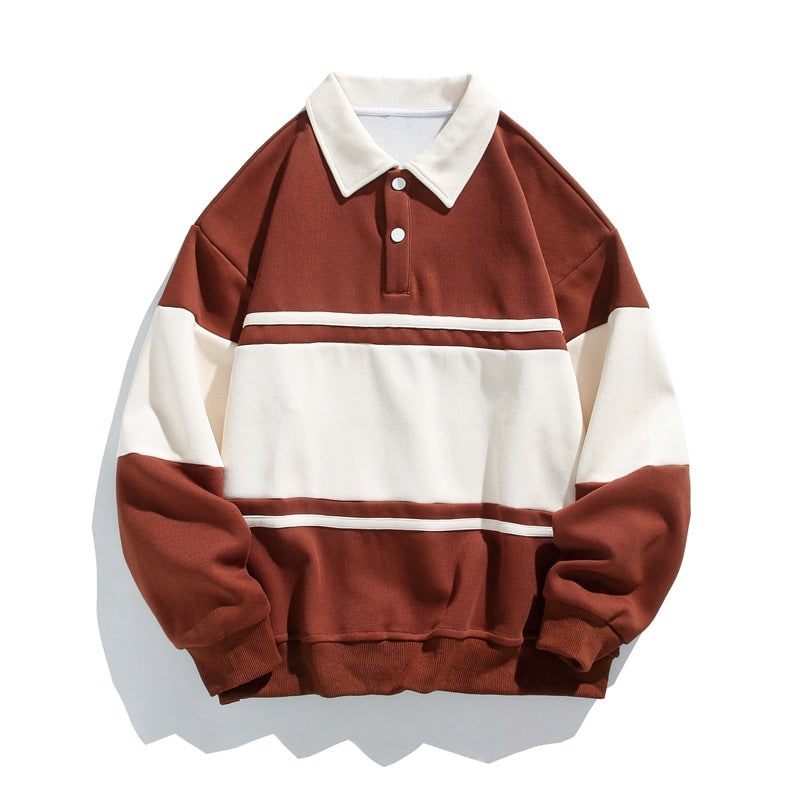 Quinlan Long-Sleeve Polo Sweatshirt with Chest Stripe - image 7