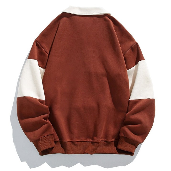 Quinlan Long-Sleeve Polo Sweatshirt with Chest Stripe - image 8