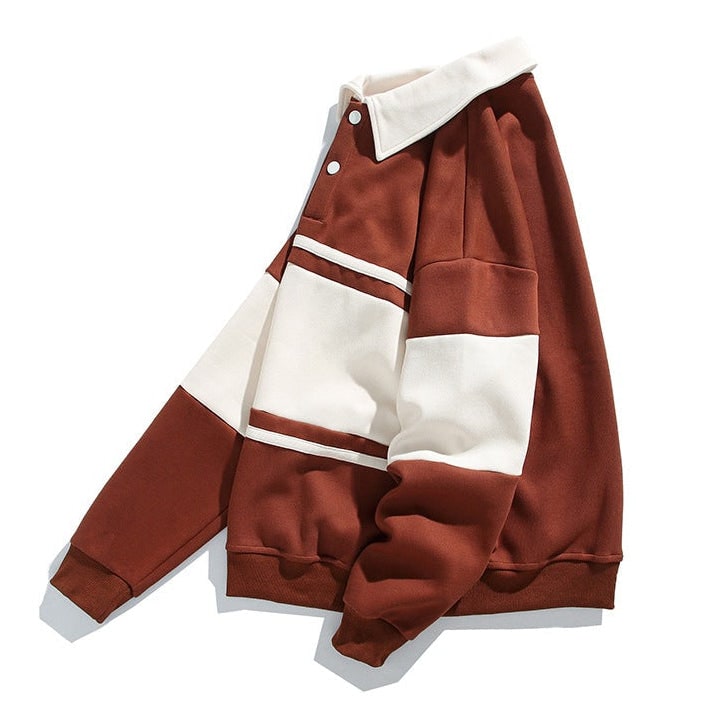 Quinlan Long-Sleeve Polo Sweatshirt with Chest Stripe - image 9