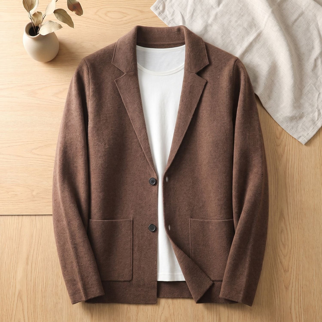 Thijs Blazer-Style Knit Cardigan with Patch Pockets - image 1