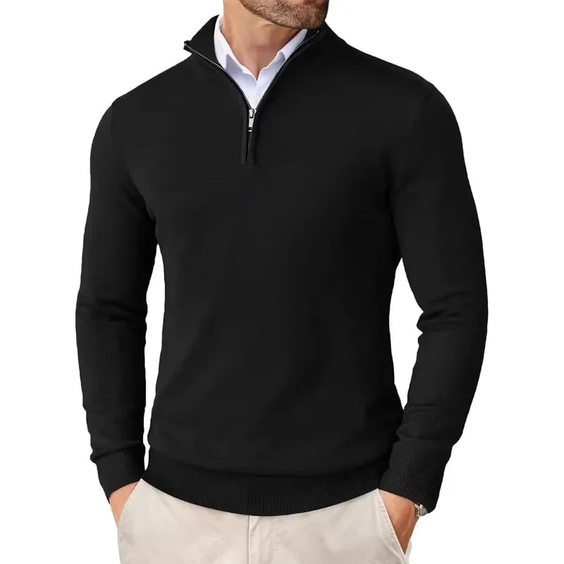Auke Fine-Knit Quarter-Zip Sweater - image 1
