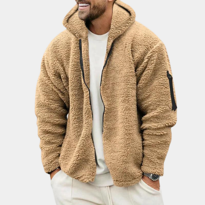 Cyriel Hooded Sherpa Fleece Jacket with Sleeve Pocket - image 1