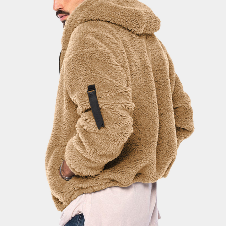 Cyriel Hooded Sherpa Fleece Jacket with Sleeve Pocket - image 2