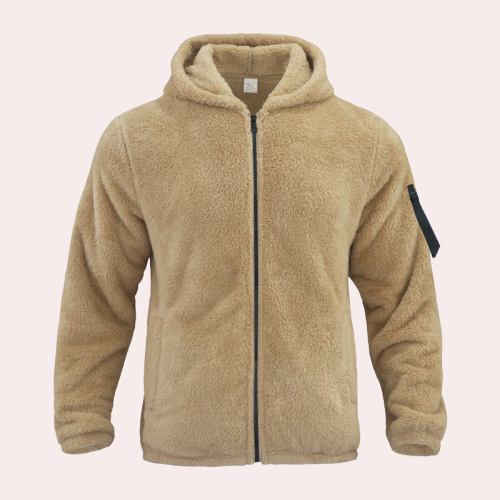 Cyriel Hooded Sherpa Fleece Jacket with Sleeve Pocket - image 3