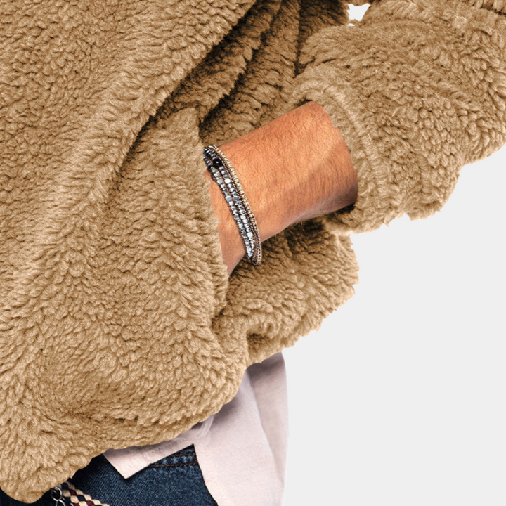 Cyriel Hooded Sherpa Fleece Jacket with Sleeve Pocket - image 5
