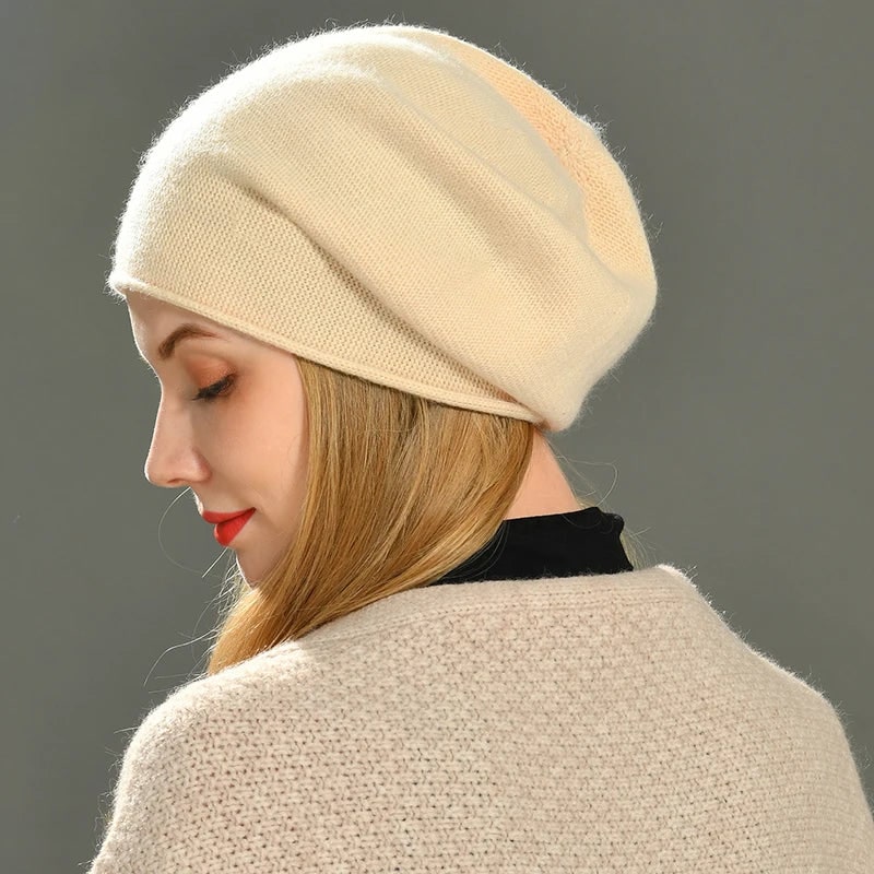 Ayla Slouchy Fine-Knit Beanie with Rolled Edge - image 3