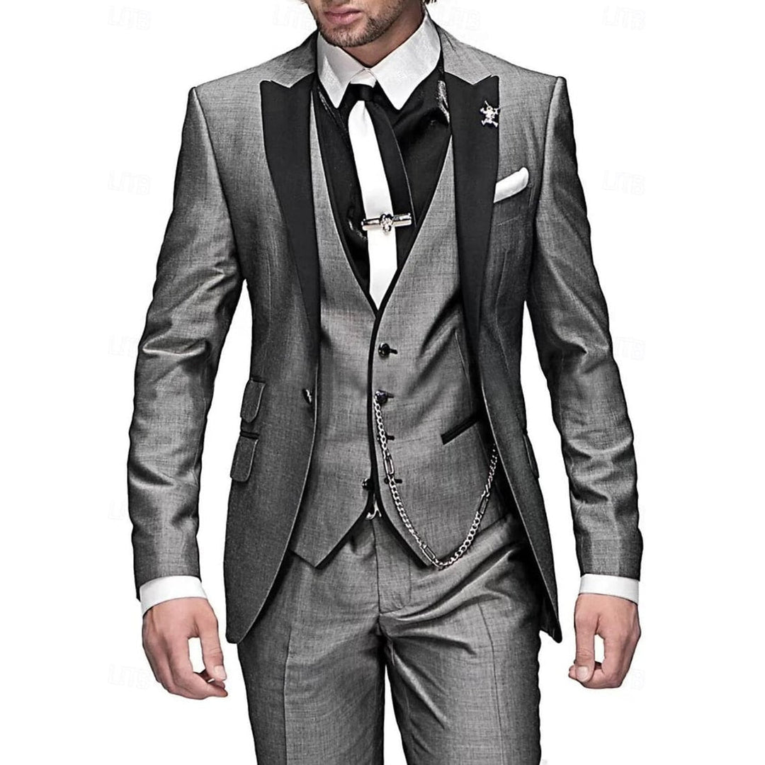 Justus Slim-Fit Three-Piece Suit with Contrast Peak Lapels - image 6