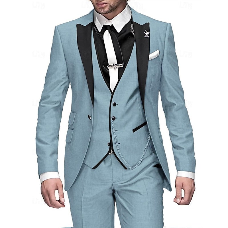Justus Slim-Fit Three-Piece Suit with Contrast Peak Lapels - image 7