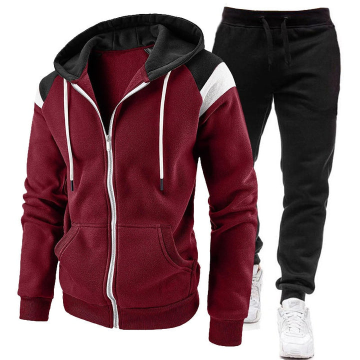 Coen Color-Block Zip Hoodie and Jogger Tracksuit - image 1