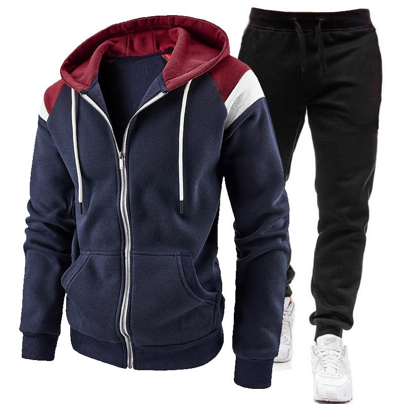 Coen Color-Block Zip Hoodie and Jogger Tracksuit - image 10