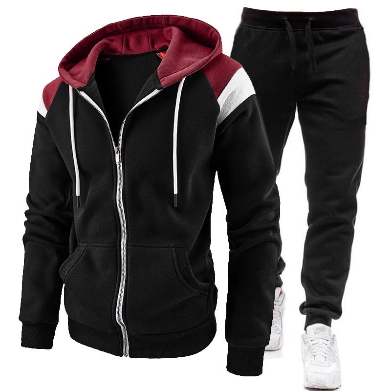 Coen Color-Block Zip Hoodie and Jogger Tracksuit - image 4