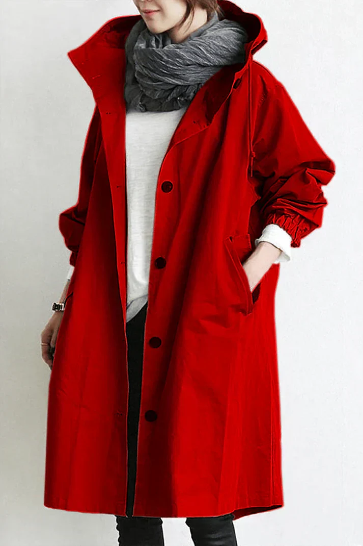 Belle Hooded Trench Coat with Drawstring Waist - image 7