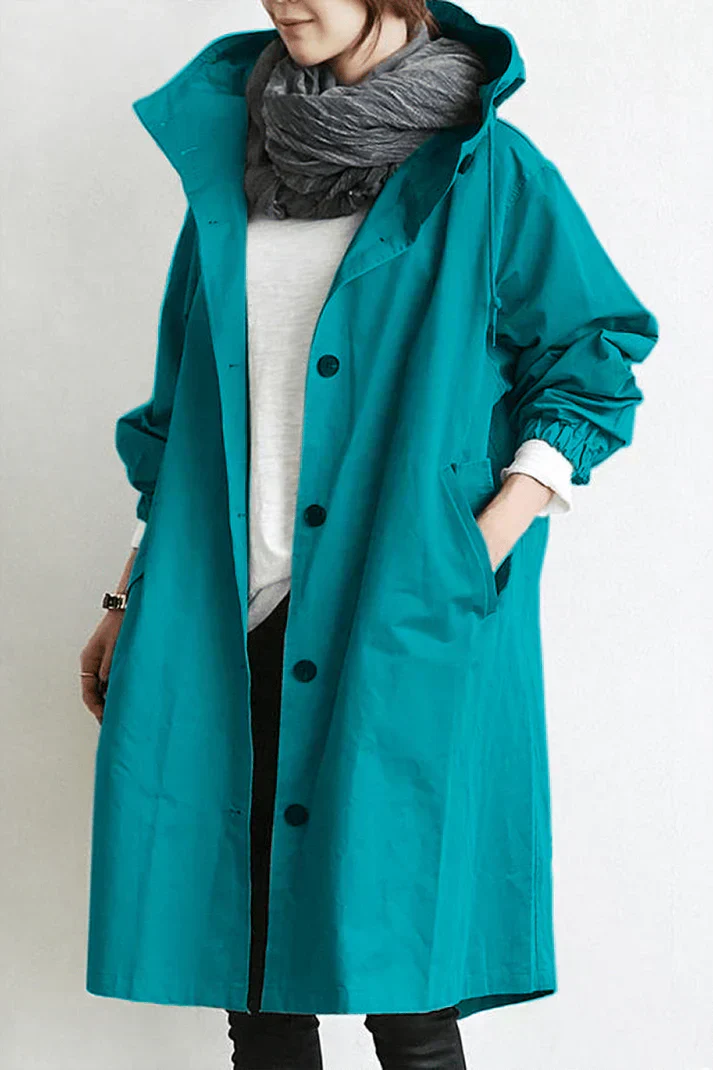 Belle Hooded Trench Coat with Drawstring Waist - image 8