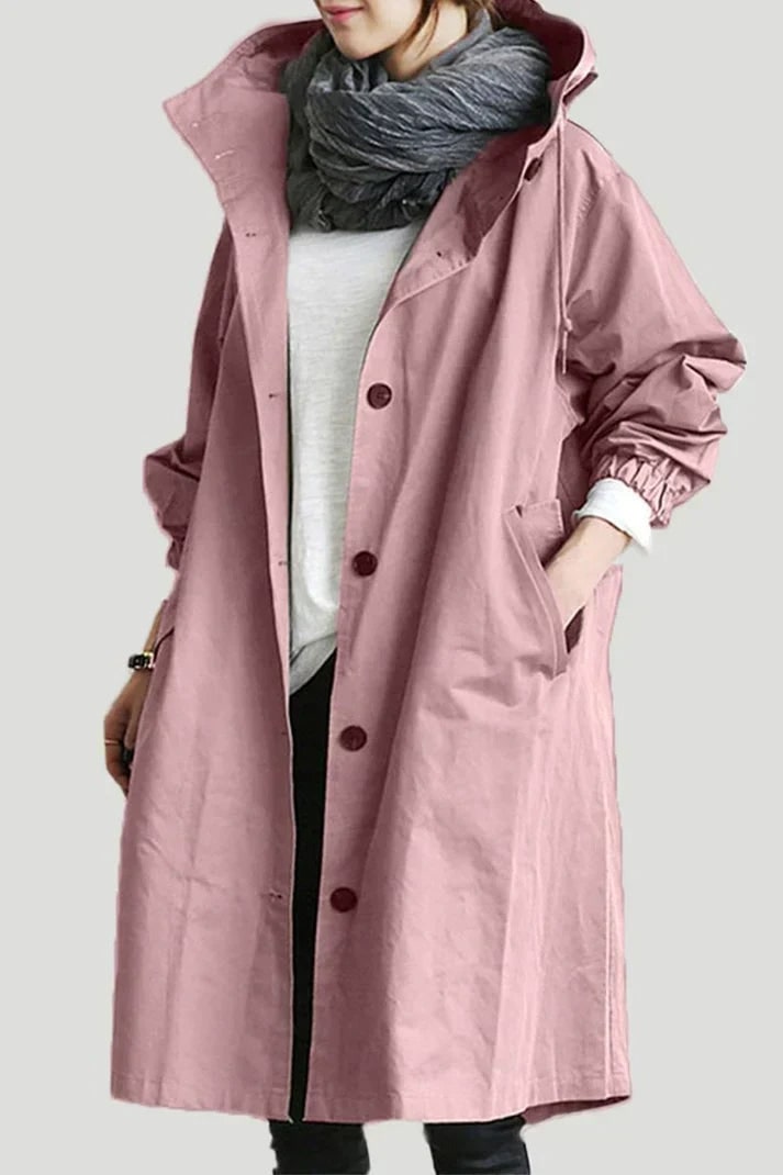 Belle Hooded Trench Coat with Drawstring Waist - image 9