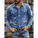 Krijn Washed Denim Western Shirt with Snap Pockets - image 3