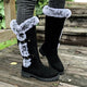 Morgance | Women's Faux-Suede Knee High Boots with Fur Trim