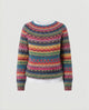 Colombe | Women's Multicolour Striped Sweater with Crew Neck