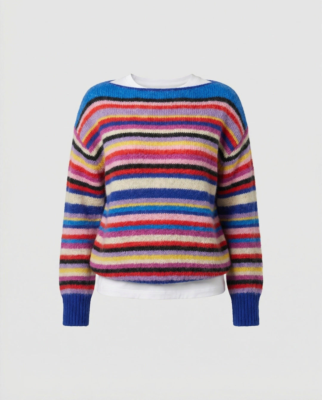 Colombe | Women's Multicolour Striped Sweater with Crew Neck