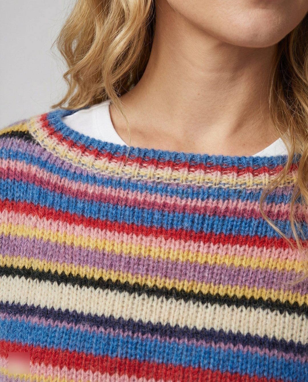 Colombe | Women's Multicolour Striped Sweater with Crew Neck