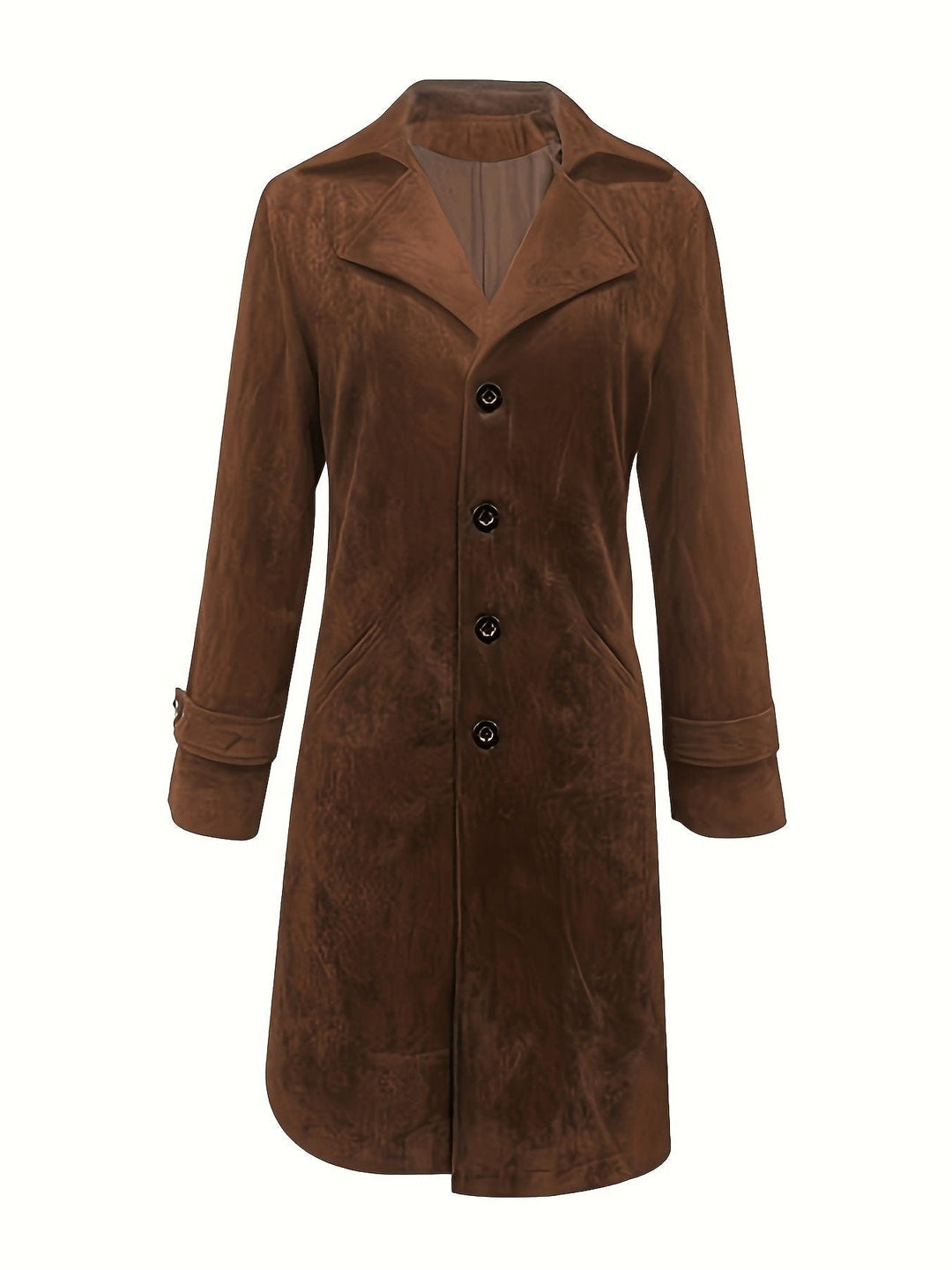 Naomi | Women's Suede Longline Coat with Lapel