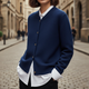Thea | Women's Oversized Ribbed Bomber Jacket for Cold Weather in Navy Blue