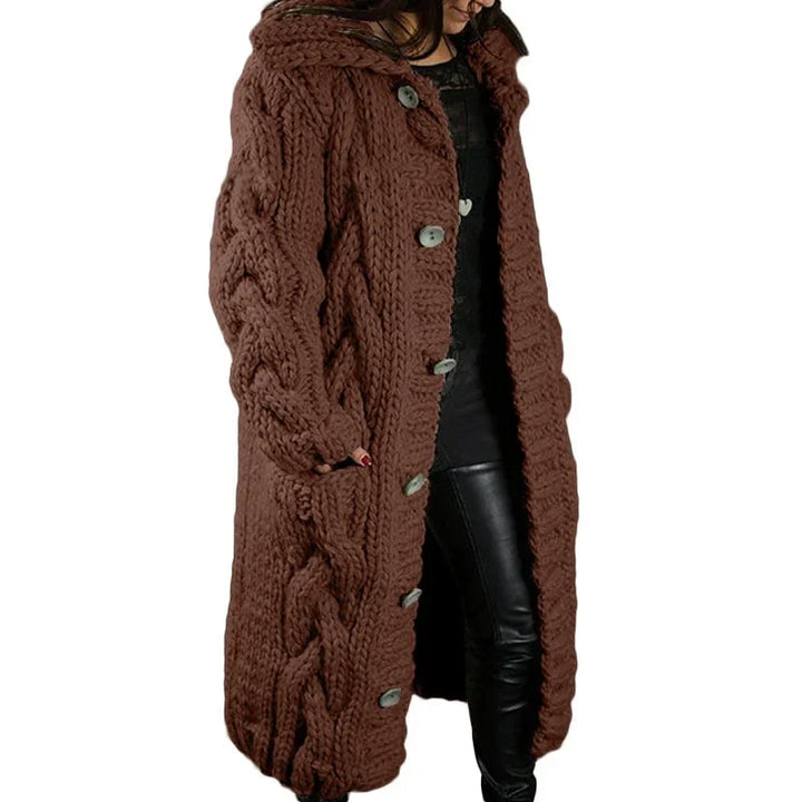 Belen | Women's Chunky Cable Knit Hooded Cardigan