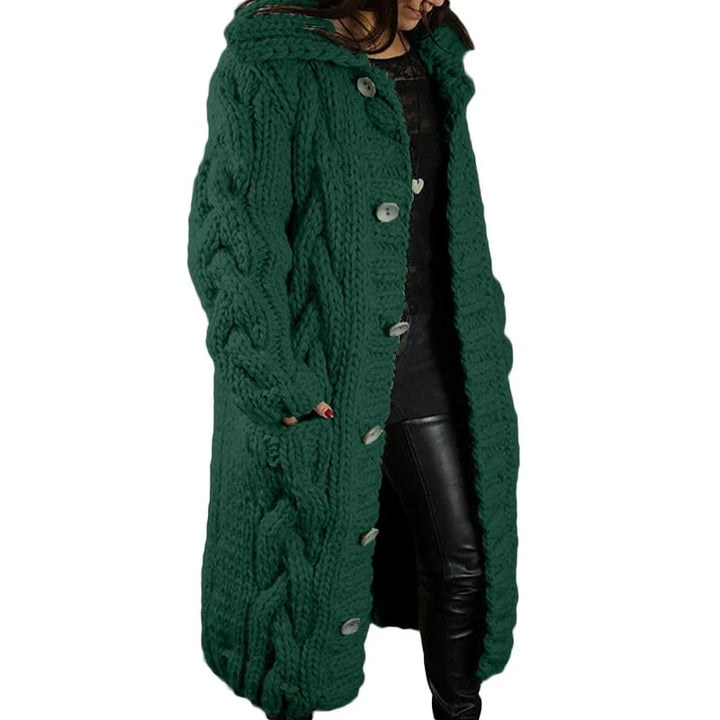 Belen | Women's Chunky Cable Knit Hooded Cardigan