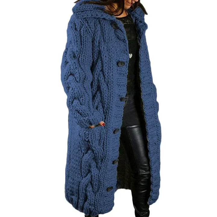 Belen | Women's Chunky Cable Knit Hooded Cardigan