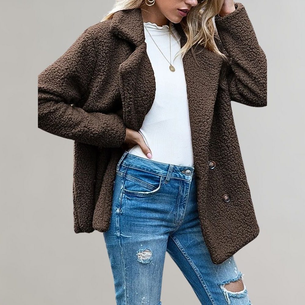 Noelia | Women's Double-Breasted Teddy Blazer Jacket